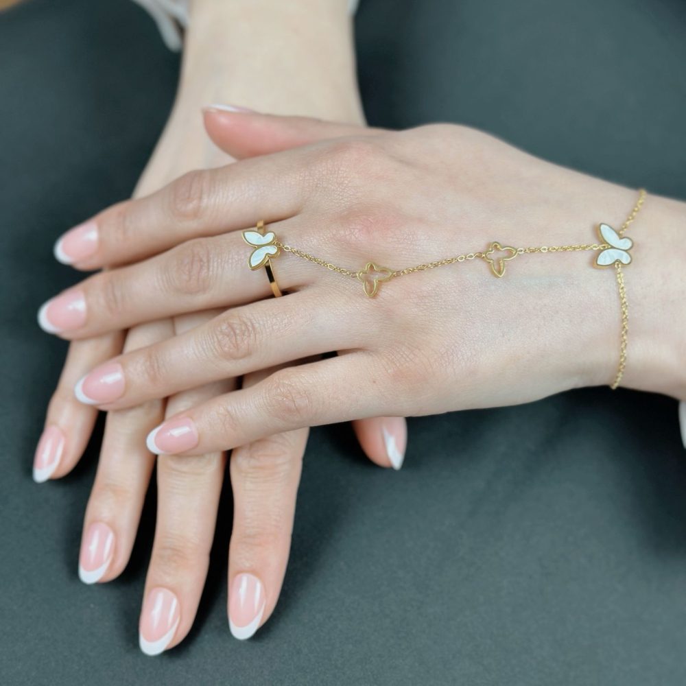 Butterfly Ring Chain Bracelet - Image 2