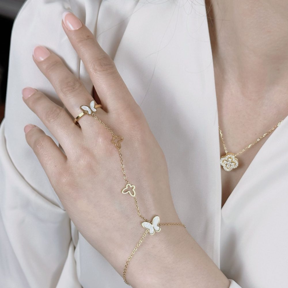 Butterfly Ring Chain Bracelet - Image 3