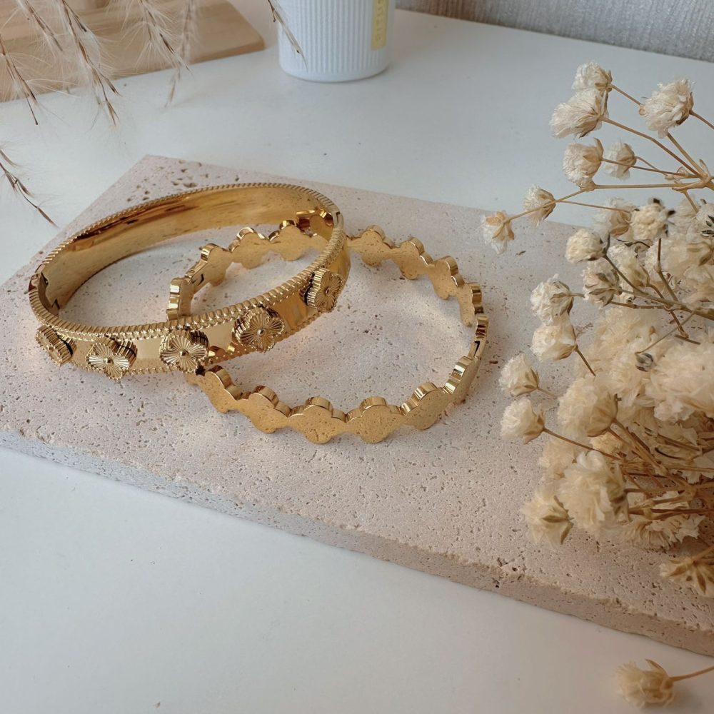Gold Clover Bangle - Image 2